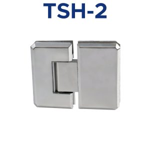 The TSH-2 These hinges are designed to securely connect two glass panels in patch doors, allowing smooth 180-degree movement